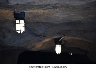 Low level lighting system in cave.