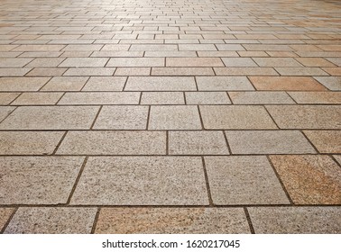 Low Level Perspective View Of Stone Slab Paving.