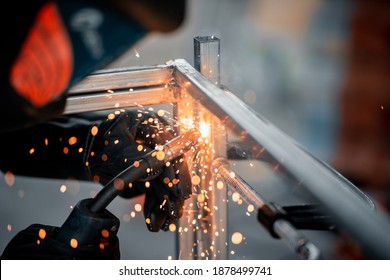 Low light rack welding , close up - Powered by Shutterstock