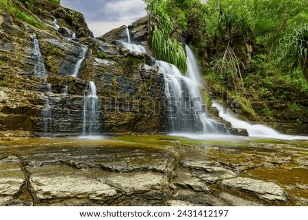 A low perspective of upper Tarzan Falls, Guam