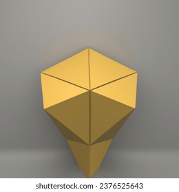 Low poly 3D image of single
