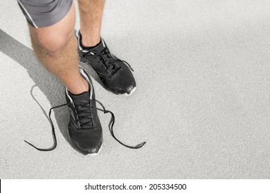 untied shoelaces