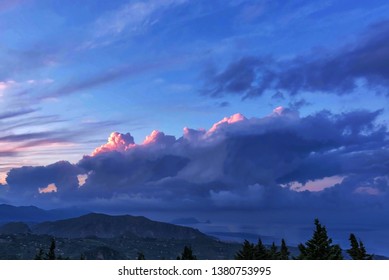 Low sun and thick clouds