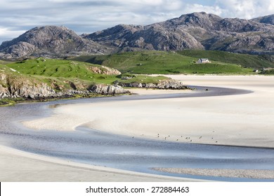 Low Tide At Uig Beach On The Isle Of Lewis And Harris, Outer Hebrides In Scotland