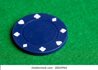 A Low Value Blue Poker Chip