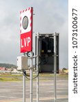 Low Visibility Procedures (LVP) sign on the airdrome