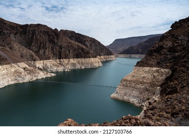 Low Water Line Of Colorado River At Hoover Dam Showing The Extent Of Record Drought, Arizona And Nevada
