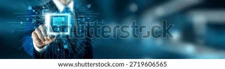 Low-code no-code AI technology and workflow data network connecting with automation holographic interface accuracy solution for app creation. Future of innovation, speed, and integration.