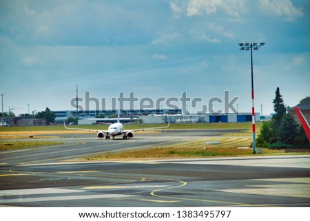 low-cost aircraft on the runway