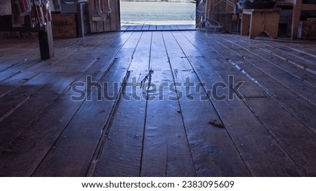 Lowdown view of old wooden floorboards