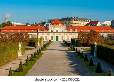 Lower Belvedere palace and gardens in autumn, Vienna, Austria