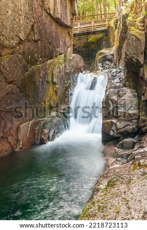 The lower cascade of Sabbaday Falls on Sabbaday Brook. Waterville Valley. Grafton County. New Hampshire. USA
