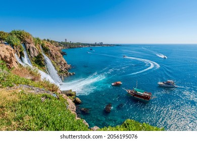 Lower Duden Waterfall In Antalya City