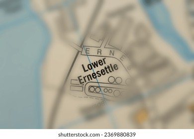Lower Ernesettle , Devon, England, United Kingdom atlas map town name tilt-shift - Shutterstock ID 2369880839