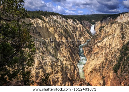 Similar – Image, Stock Photo Lower Falls in the Grand Canyon of the Yellowstone, Wyoming, USA