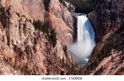 The Lower Falls on the Yellowstone River in Yellowstone National Park, Wyom...
