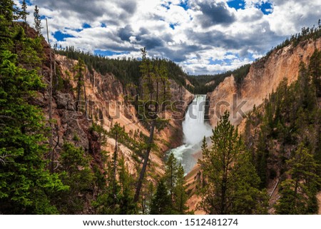 Similar – Image, Stock Photo Lower Falls in the Grand Canyon of the Yellowstone, Wyoming, USA