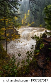 Lower Lewis Falls Raging Flood Waters Skamania County Fall