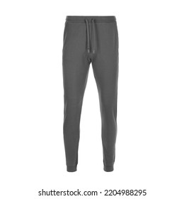 Lower Part Of The Men's Gray Tracksuit