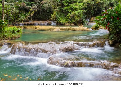 The lower pool from the waterfall at Y S Falls, Jamaica