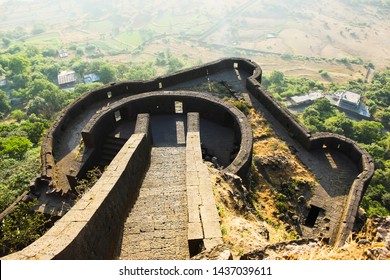 Lower Ramparts Of Lohagad Fort, Pune District, Maharashtra, India