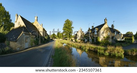 Lower Slaughter village panorama in Cotswold. England