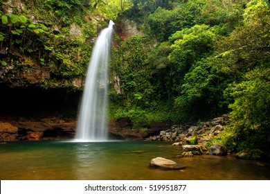 Lower Tavoro Waterfalls in Bouma National Heritage Park on Taveuni Island, Fiji. Taveuni is the third largest island in Fiji.