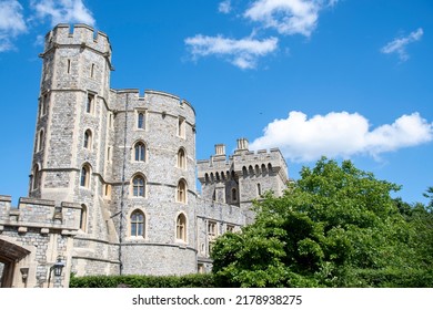 The Lower Ward Walls Fo Windsor Castle From Castle Hill