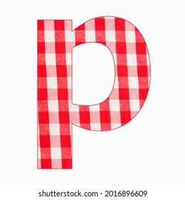 Lowercase Letter P Alphabet Red Checkered Stock Photo 2016896609 ...