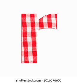 Lowercase Letter R Alphabet Red Checkered Stock Photo 2016896603 