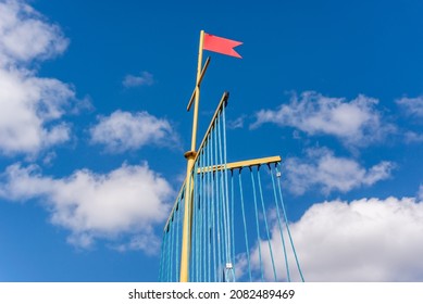 Lowered Sails. Children's Playground, Ship.