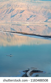 Lowest Salty Lake In World Below Sea Level Dead Sea, Full Of Minerals Near Ein Bokek, Perfect Place For Medical Treatments, Climatotherapy, Thalassotherapy And Heliotherapy.