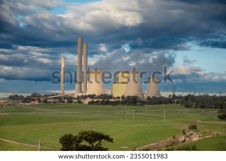 The Loy Yang Power Station exterior view. A brown coal- fired thermal power station located on the outskirts of the city of Traralgon, in Victoria, Australia.