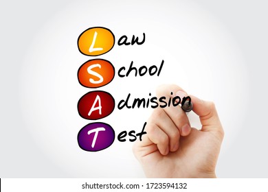 LSAT - Law School Admission Test acronym, education concept background