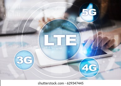 LTE networks. 5G mobile internet and technology concept.
