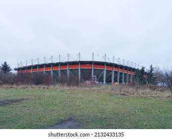 LUBIN, POLAND - DECEMBER 20, 2021: View Of Stadion Miejski In Lubin, Poland