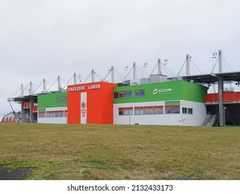 LUBIN, POLAND - DECEMBER 20, 2021: Exterior View Of Stadion Miejski In Lubin, Poland