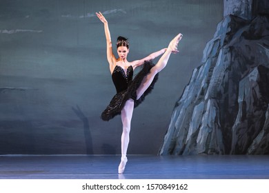 LUBIN, POLAND - NOVEMBER 15, 2019: "Swan Lake" ballet performed by the Kiev National Opera Ballet.