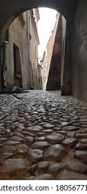 Lublin Old Town Gate And Empty Street 