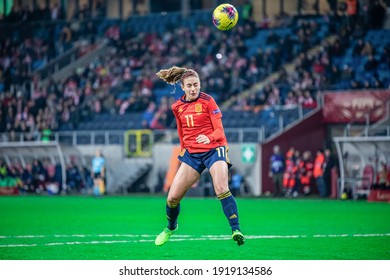 LUBLIN, POLAND - 12 NOVEMBER, 2019:  Alexia Putellas Of Spain Seen In Action During The UEFA Women's EURO 2021 Qualifying Match Between Poland And Spain.