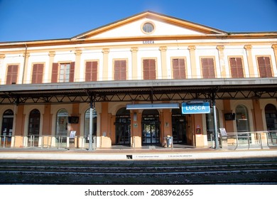 Lucca, Province Of Lucca, Italy -November 19 2021 :  Train Station Of Lucca , Italy