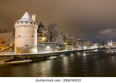 Lucerne By Night In Winter - Switzerland