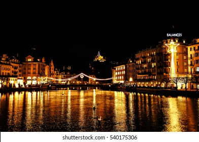 Lucerne, Switzerland - Christmas Period, Night View