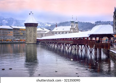 Lucerne, Switzerland, On A Winter Evening