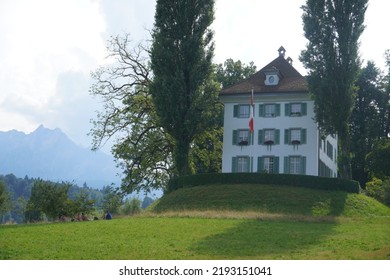 Lucerne,Switzerland-July 28,2022: Villa Of German Composer Richard Wagner In Tribschen ,Lucerne From 1866-1972. Now Runs As Now A Museum