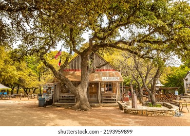 Luckenbach, Texas USA - August, 25, 2022. The Post Office General Store At Luckenbach. Old West. Texas Town. Vintage