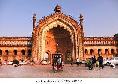 Lucknow, 07 Feb 2021, Rumi Darwaza, Gate in Islamic Architecture built by Nawab Asaf-Ud-doula in 1784 at Lucknow, Uttar Pradesh, India.Asia