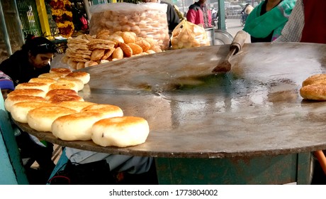 Lucknow, India - November, 2019. Aloo Tikki (fried Potato Cutlets), Famous Indian Street Food.