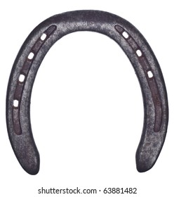 Lucky Horse Shoe Isolated On White With A Clipping Path.