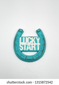 Lucky Start Horse Shoe Metal Key Chain 